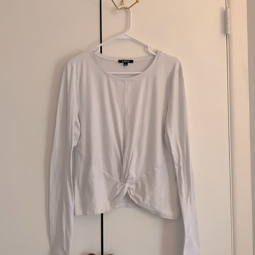 Sonja White Twist Workout Top